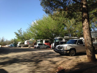 Campers in the Turquoise Triangle RV Park in Cottonwood, AZ
